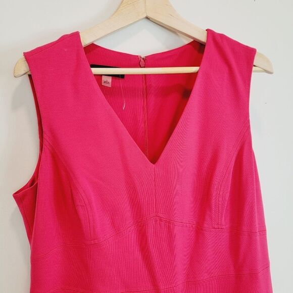 Nine West Fuchsia Pink Knit Fit and Flare Dress Size 12 NWT - Picture 6 of 7